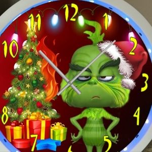 Grinch burning clock